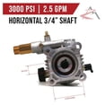 thumbnail image 2 of Pressure Washer Pump Replacement 3000 PSI 2.5 GPM - Compatible with Power 020309-0 -1-3 - Horizontal Shaft Pump with Keyway, 2 of 9