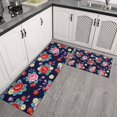 thumbnail image 2 of Pioneer Flower Floral Print Pattern Kitchen Rugs Sets Of 2, Anti Fatigue Non Slip Washable Floor Mats for Kitchen Sink Laundry, 17X30 Inch + 17X47 Inch, 2 of 6