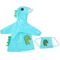 thumbnail image 4 of ATOGUTA Girls Boys Rain Jacketss Waterproof Dinosaur Rain Ponchos Jackets Hooded with Storage Bag Rain Gear Raincoat Blue, Sizes 2T-8, 4 of 6