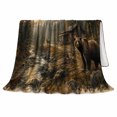 thumbnail image 2 of Rustic Wilderness Cabin Life, Peaceful Mountain Lake Scene, Warm Flannel Blanket for Cabin and Lodge with Detailed Artwork, Outdoor Lovers Camping Gift, Rustic Home Decor, 2 of 9
