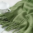 thumbnail image 7 of Battilo Green Throw Blanket for Couch, Decorative Blanket for Bedroom, Soft Warm Throw with Tassels, 50"x60", 7 of 7