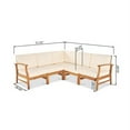 thumbnail image 3 of Persi 6 Piece Outdoor Wood Chat Set w/ Cream Water Resistant Cushions, 3 of 3