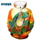 thumbnail image 3 of Sudadera con capucha para hombre, con estampado 3D de rana, con estampado de animales, informal, de talla grande, con estampado completo, 3 of 5
