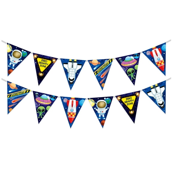 Outer Space Birthday Banner Pennant 1 Pack - Outer Space Party Supplies