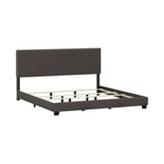 Willow Nailhead Trim Upholstered King Bed, Charcoal