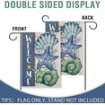 thumbnail image 3 of Welcome Summer Beach Small Decorative Garden Flag, Coastal Conch Starfish Yard Lawn Outside Decor, Farmhouse Spring Nautical Burlap Outdoor Home Decoration Double Sided 12 x 18, 3 of 6