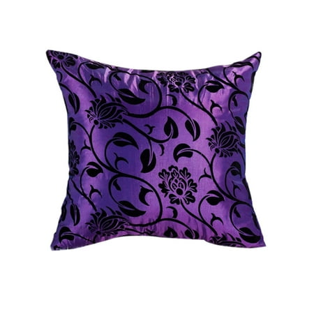 Bedroom Cushions Sale Flower Throw Pillow Case Simulation Satin Floral Square Cushion Cover Bedroom Sofa Decoration ()