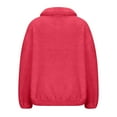 thumbnail image 3 of Ayolanni Fleece Women's Sweatshirts Crop Zipper Long Sleeve Red Turtleneck Furry Solid Sweatshirts Womens T Shirt L, 3 of 4