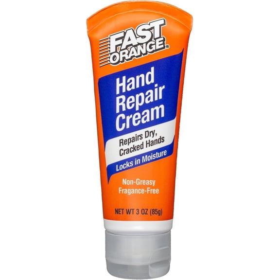 Fast Orange Hand Repair Cream, Repairs Dry & Cracked Hands after Heavy-Duty Automotive Work, On-the-go Compact Size 3oz, Non-Greasy and Unscented