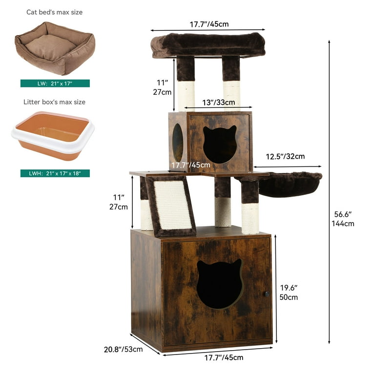 Cat tower litter box combo 2025