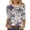 #035-Multicolor, variant on Women's Cozy 3/4 Sleeve Floral Prints Round Neck Loose Summer T-shirts Gifts