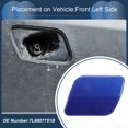 thumbnail image 3 of Unique Bargains Front Left Bumper Headlight Washer Nozzle Cover Cap No.7L6807751B Bumper Trim Nozzle Cover for Volkswagen Touareg 2007-2010 Blue Plastic 1 Pcs, 3 of 7