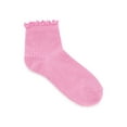 thumbnail image 5 of Wonder Nation Girls' Textured Lettuce Edge Ankle Socks, 3-Pack, Sizes S-L, 5 of 6