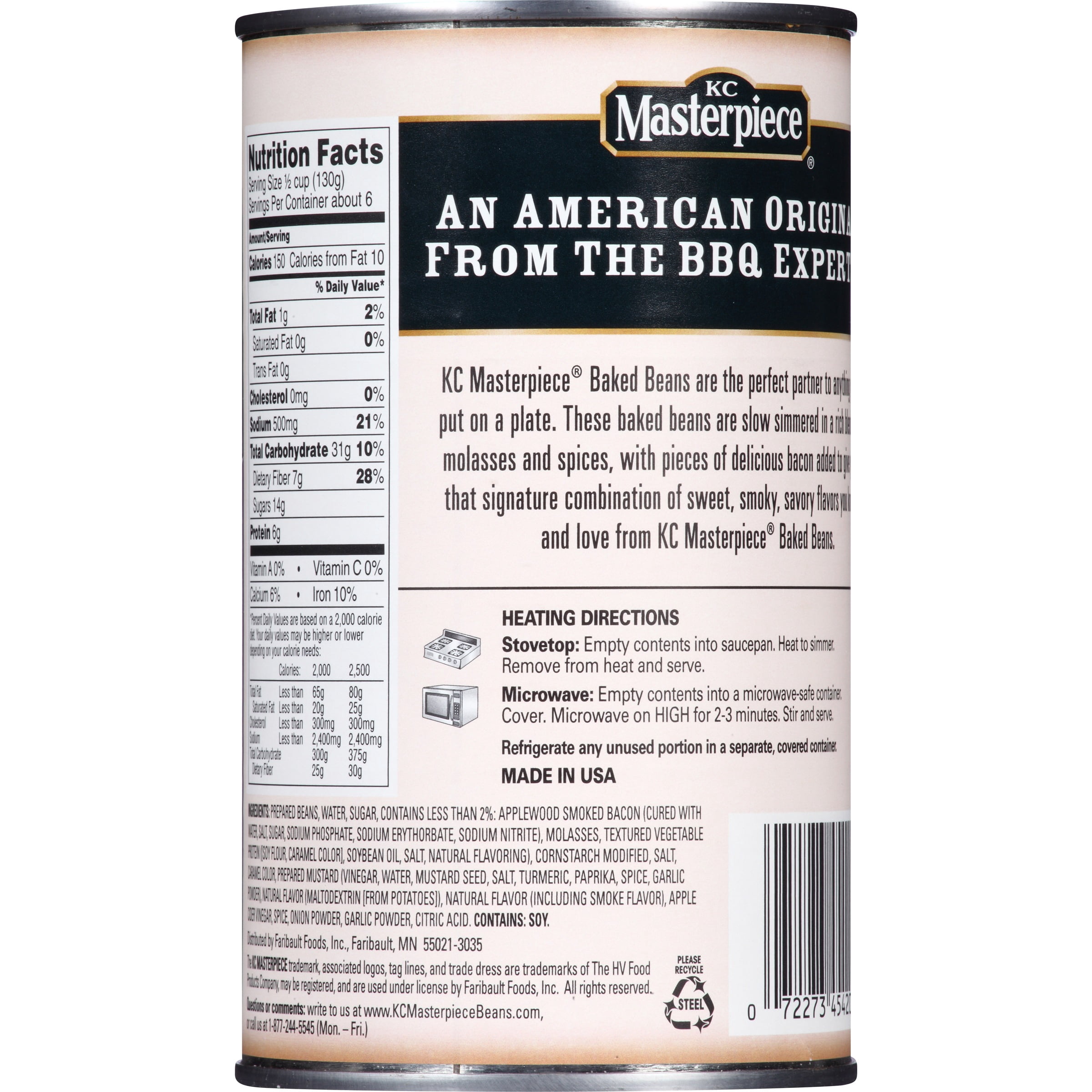 Kc Masterpiece Baked Beans Applewood Smoked Bacon, 28 oz
