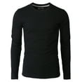 thumbnail image 2 of H2H Mens Casual Slim Fit Long Sleeve Crew-Neck T-Shirts BLACK US 2XL/ASIA 3XL (CMTTL137), 2 of 6