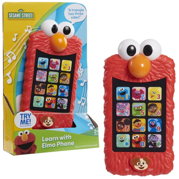 Sesame Street Learn with Elmo Electronic Learning Phone, 12 Learning Themes, Toy for Kids Ages 2 