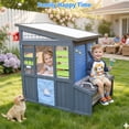 thumbnail image 2 of Outdoor Play House for Kids, SHINPT Kids Playhouse Outdoor with Simulation Tools, Wooden Play House for Toddlers 3+, Kids Playground for Backyard, Patio, Garden, Outdoor Playhouse for Birthday Gift, 2 of 9
