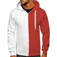 thumbnail image 3 of Momasggi Big and Tall Zip Up Hoodies for Men Trendy Color Block Long Sleeve Drawstring Hooded Sweatshirts Outdoor Workout Sport Hoodie Jackets with Pockets Red M, 3 of 7