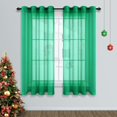 thumbnail image 1 of Mrs.Naturall Cortinas transparentes verdes de 63 pulgadas de largo para dormitorio con ojales, juego de 2 paneles, decoración navideña, cortinas de gasa para ventana, sala de estar, hogar, oficina, gu, 1 of 1