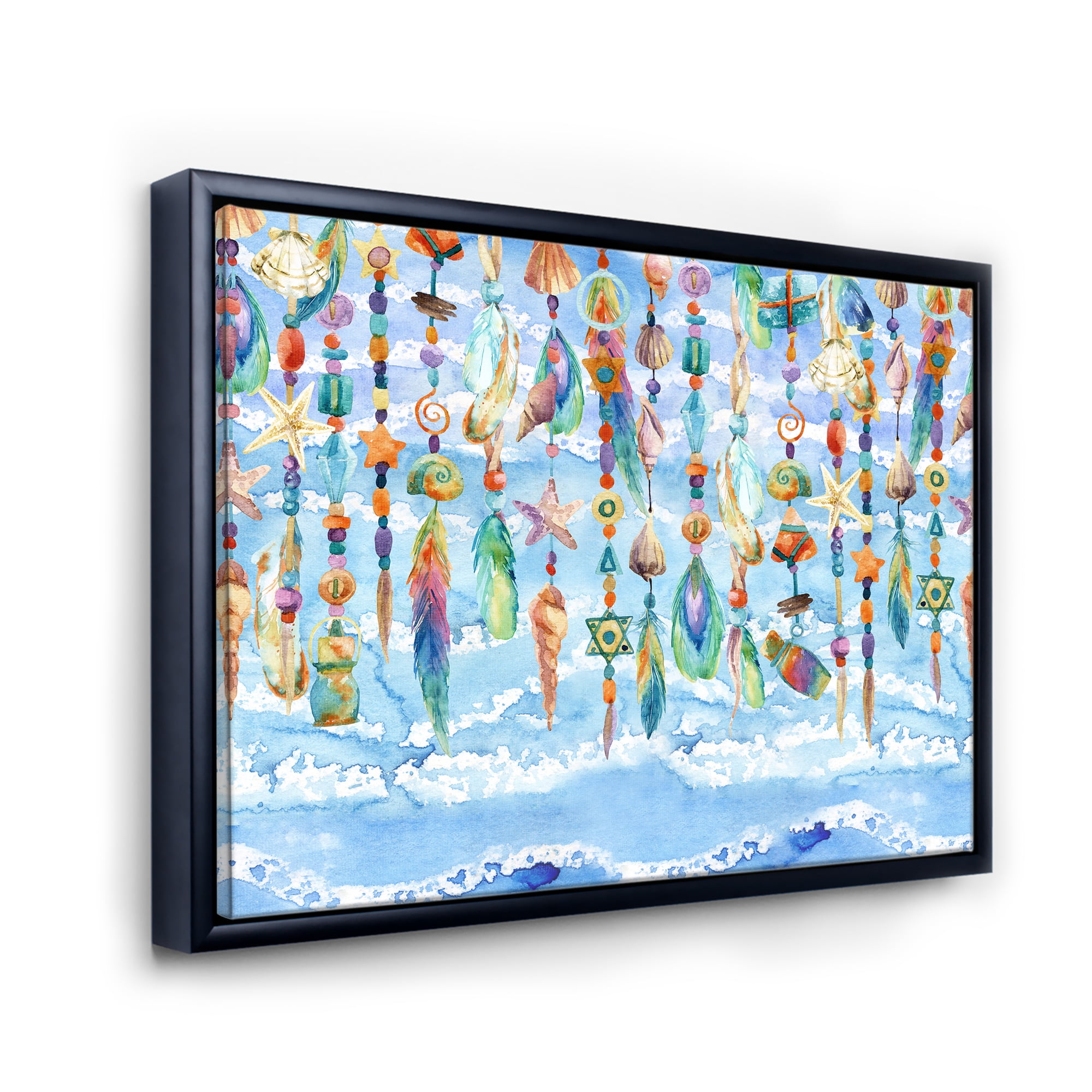Designart 'Jewelry of Beads and Sea Shell' Traditional Framed Canvas Wall Art Print