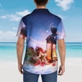 thumbnail image 3 of Lsque Lantern On Snow With Christmas pattern Hawaiian Shirt for Men, Unisex Summer Beach Casual Short Sleeve Button Down Shirts-3X-Large, 3 of 9