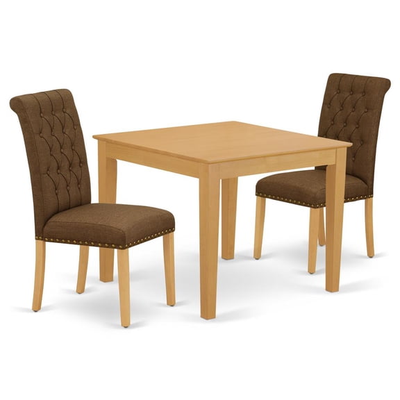 East West Furniture Dining Room Set Oak, OXBR3-OAK-18
