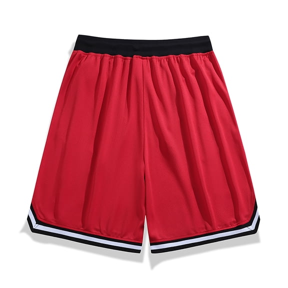 Vibrex Running Shorts Men, Men's Solid - Color Fitness And Sports Drawstring Shorts With Elastic Waist Featuring Pockets And Mid - Thigh Length,Men's Shorts with Zipper Pockets Red_M