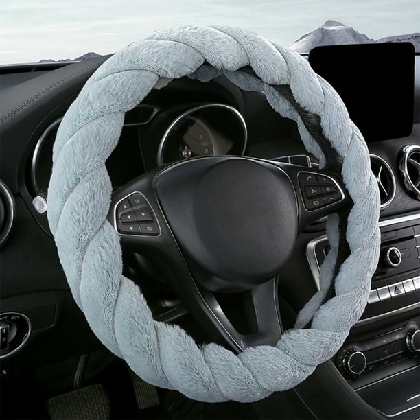 Funda para volante de coche con decoración suave, cálida y antideslizante. Protector universal para volantes de 14 a 15 pulgadas.