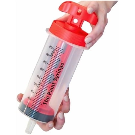 Paint Syringe Large 500ml with Lid, Wide Nozzle for Thick Liquids, Ergonomic Handle, Mess-Free Paint Dispenser, Precise Application Tool for Wall Paint, DIY Painting, Arts & Crafts, Home Improvement