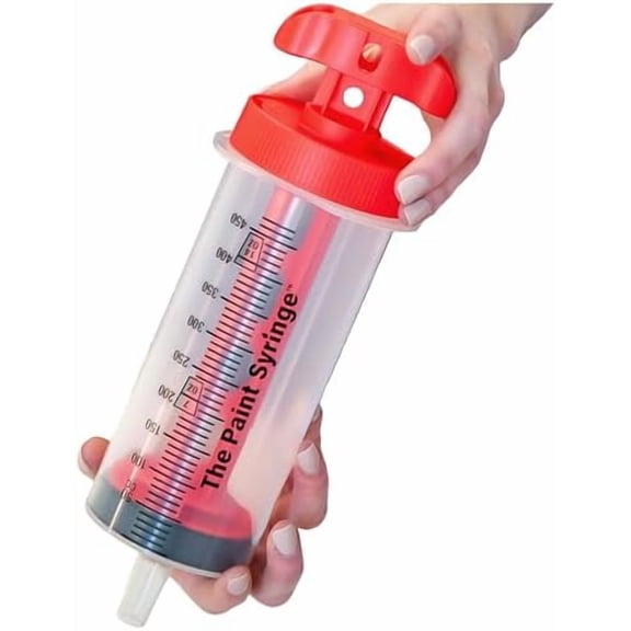 Paint Syringe Large 500ml with Lid, Wide Nozzle for Thick Liquids, Ergonomic Handle, Mess-Free Paint Dispenser, Precise Application Tool for Wall Paint, DIY Painting, Arts & Crafts, Home Improvement
