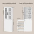 thumbnail image 2 of CATLK 70.87" Tall Kitchen Pantry Cabinet - Modern Wooden Display Case with Pull-Out Shelf & Glass Doors for Dining Room & Office, White, 2 of 7