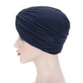 thumbnail image 4 of Ludlz Women Stretch Turbans Head Bennie Cover India's Hat Headwear Muslim Hijab Twisted Pleated Headwrap, 4 of 5
