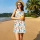 thumbnail image 3 of Easygdp Barbecue Gnomes para Vestido Transpirable de Mujer, Vestido Suelto de Manga Corta con Pliegues y Bolsillos para el Verano, 3 of 7
