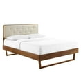 thumbnail image 1 of Modway Bridgette Full Wood Platform Bed with Angular Frame in Walnut/Beige, 1 of 13