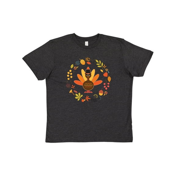 Inktastic Thanksgiving Turkey Fall Holiday Wreath Youth T-Shirt