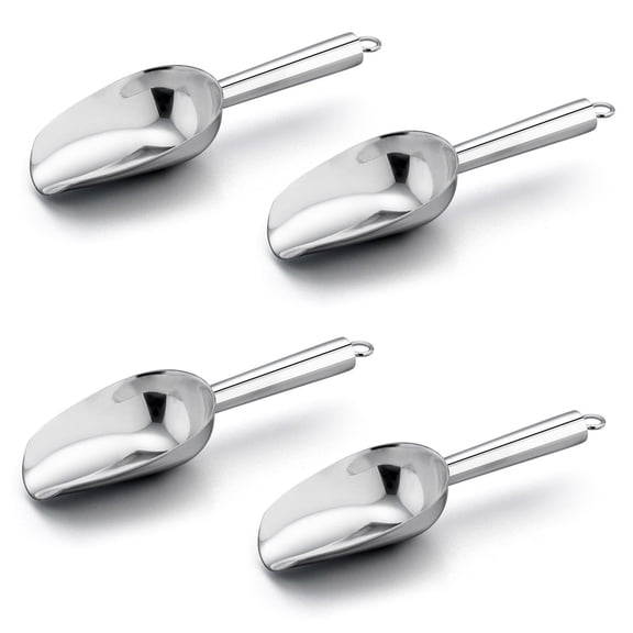 Mini Scoop, VeSteel 3 Ounce Stainless Steel Kitchen Utility Scoops, Ideal for Candy/Ice Cube/Flour/Sugar/Coffee Bean/Protein Powder, Food Grade & Anti Rust, Easy Clean & Dishwasher Safe (4 Pack)