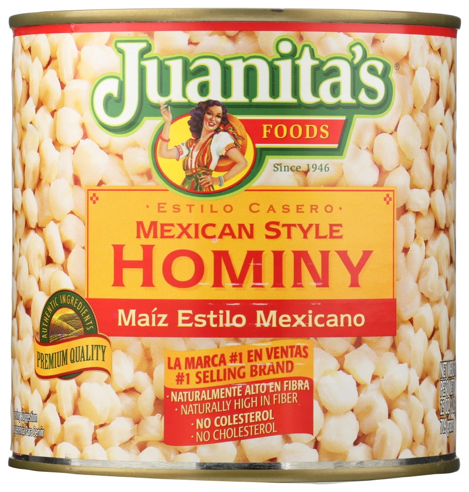 Juanita's Foods Mexican Style Hominy, Canned Hominy, 25 oz