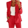 thumbnail image 2 of Guieoi Plus Size Jackets Clearance Fashion Women Solid Color Long Sleeve Tops Cardigan Coat Work Tops one Button Blazer Business Casual Red Black*Friday/Cyber*Monday Clearance, 2 of 5