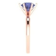 thumbnail image 3 of Solitaire Engagement Ring for Women - 2ct Simulated Tanzanite in 18K Rose Gold Promise Ring, 3 of 6