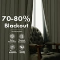 thumbnail image 4 of DriftAway Farmhouse Linen Blend Blackout Curtains for Bedroom Double Layers Striped Printed Linen Curtains Thermal Insulated Rod Pocket Back Tab for Living Room 2 Panels W52 x L108 Loden Green, 4 of 5