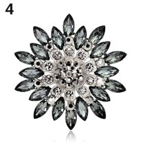 Ayyufe Women Fashion Flower Brooch Crystal Rhinestone for Wedding Party