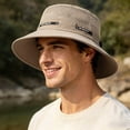 thumbnail image 2 of WMNTST Mens Bucket Hats Mesh Breathable Wide Brim Sun Hat Solid Color Outdoor Hiking Camping Hats, 2 of 5