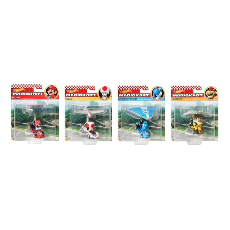 Hot Wheels Mario Kart Character Gliders Set, Bowser, Light-Blue