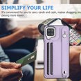 thumbnail image 2 of Feishell Fit for Samsung Galaxy A12 Case with ID Credit Card Slots,Premium PU Leather Adjustable Wristband Kickstand Shockproof Wallet Slim Phone Case for Women Men,Purple, 2 of 6