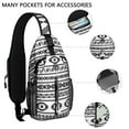 thumbnail image 4 of Rustic Ethnic Sling Backpack Bohemian Floral Travel Daypack with Multiple Compartments, 4 of 6