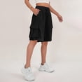 thumbnail image 5 of LWavelet Women's Side Drawstring Cargo Shorts Loose Fit Casual Summer Shorts for Outdoor Daily Black M, 5 of 7