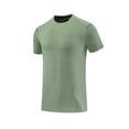 thumbnail image 4 of PiGOGI Men's Casual Reflective T-Shirt for Running and Climbing, Breathable Short Sleeve Round Neck Sport Top, Outdoor Fitness Apparel Army Green L, 4 of 6