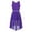 Purple, variant on DPOIS Kids Junior Girls Shiny Rhinestone Irregular Flower Dress Mint Green 16
