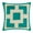 Green, variant on 20 x 20 in. Palm Springs Block Caribbean Blue Embroidered Down Filled Pillow