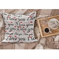 thumbnail image 2 of I Love You Fluffy Throw Pillow Cushion Cover, Beauty of Love Style Typography Birthday Forever Never Let Me Go Print, Decorative Square Accent Pillow Case, 40" x 40", Red Black White, by Ambesonne, 2 of 5